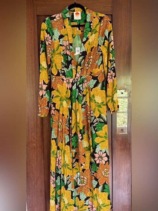 FARM Rio Dresses & Skirts - FARM Rio Bold Floral Maxi Dress in Yellow, Green & Pink